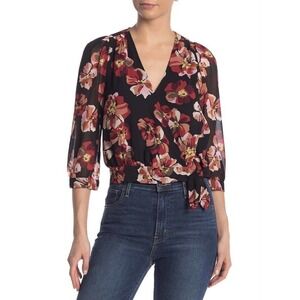 Madewell Floral 3/4 Sleeve Wrap Blouse XS NWT $80